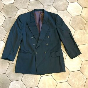 Andre Villard Paris double breasted green suit jacket size 40